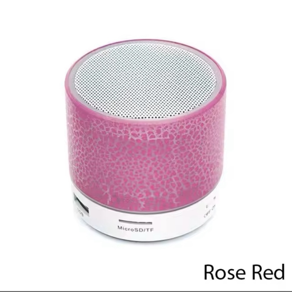 Rose red mini speaker with colorful led lights
